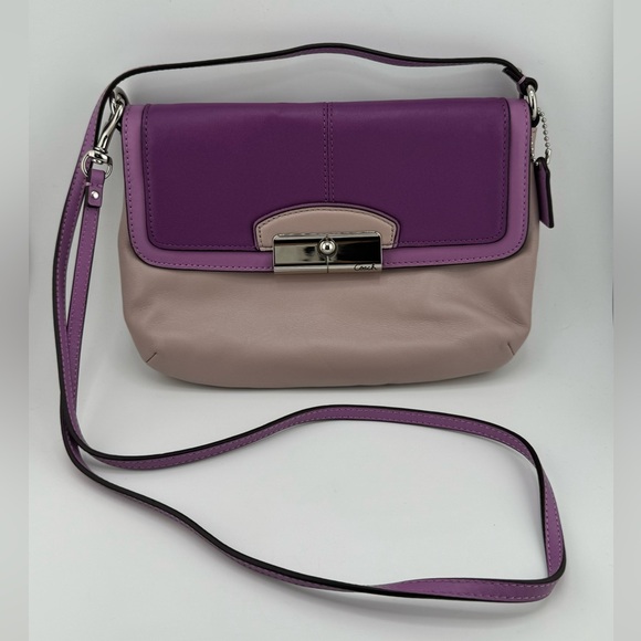Coach Handbags - Coach Purple & Mauve Crossbody Bag Leather with Silver Hardware